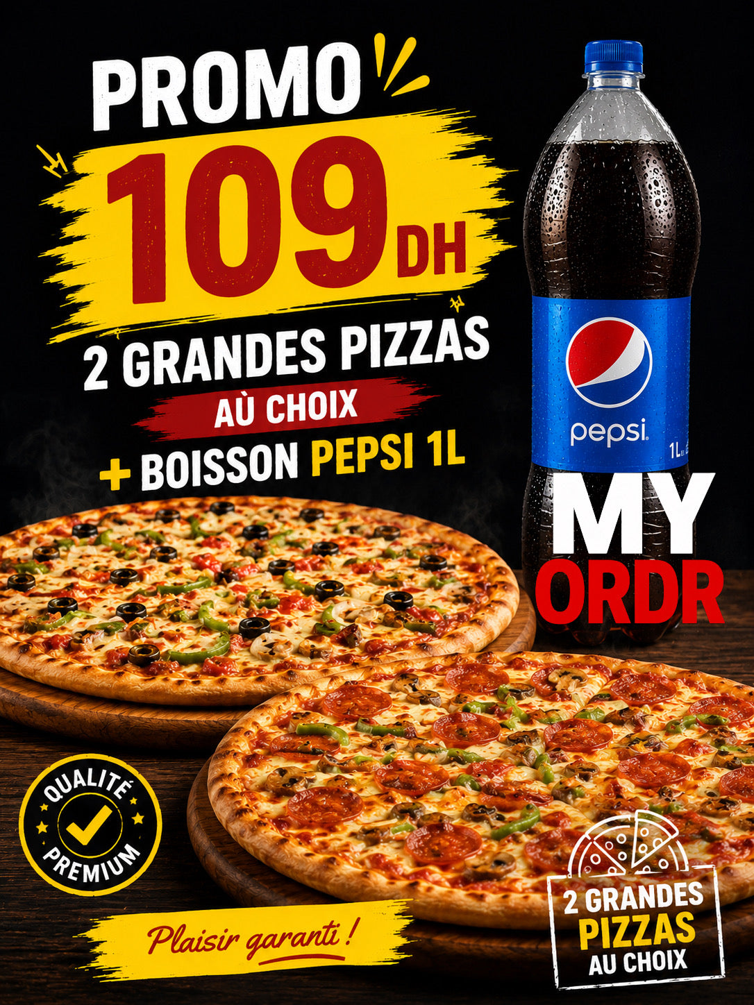 2 pizza boisson gratuit